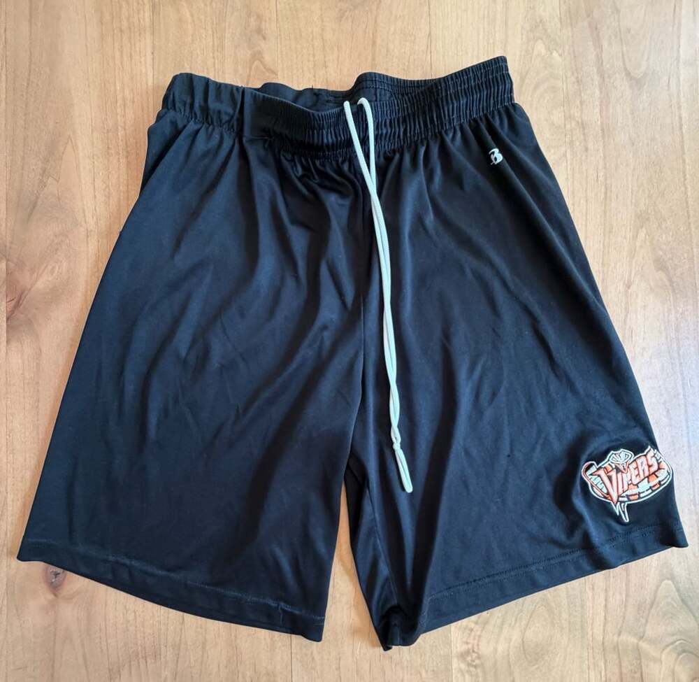 Badger Sport Vipers V-Logo Athletic Basketball Shorts Black Size S